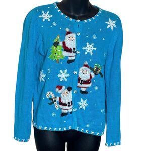 Carly st Claire women’s P medium vintage holiday Christmas embroidered sweater‎